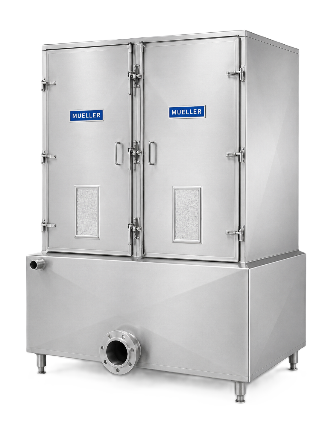 4x8 falling film chiller with Temp-Plate evaporator plates in an enclosed cabinet
